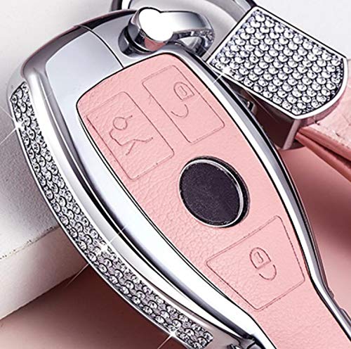 Coque clé Mercedes rose chic et strass : l'accessoire glamour du quotidien