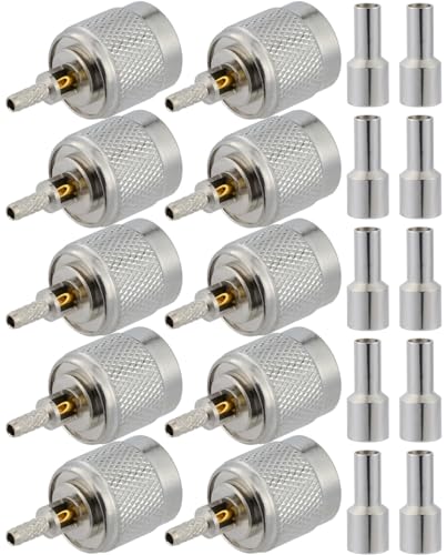 10 conectores coaxiales TNC macho para RG174 miniatura 2