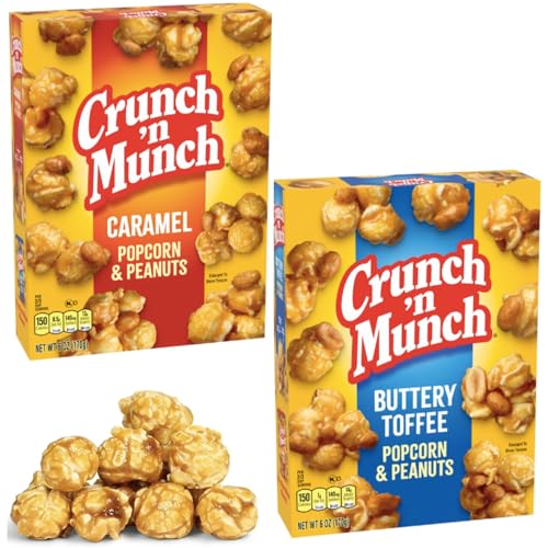 Crunch Munch Popcorn Snacks - Buttery Toffee & Caramel Flavors