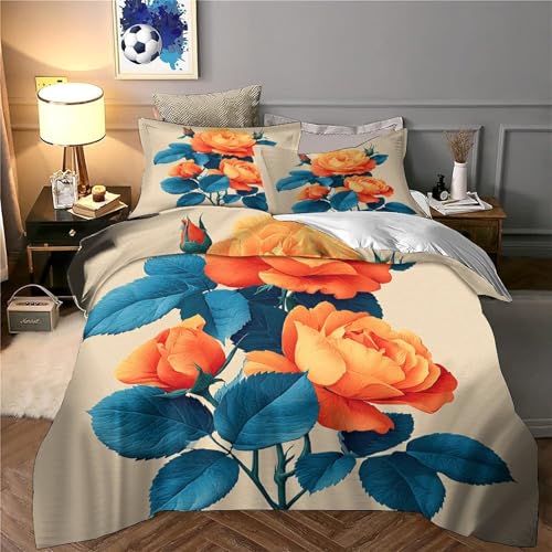 Housse de couette orchidée vintage microfibre drap de lit - 6