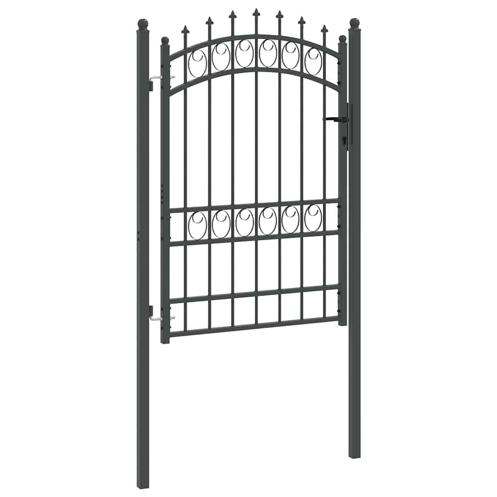 Brama ogrodowa EMMEN 170 x 100 cm ze stali malowanej proszkowo – stabilna metalowa brama do ogrodu i na taras ze słupkami i zamkiem