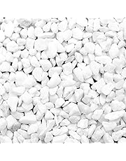 BELLE VOUS White Decorative Garden Stones (3.6kg Bag) - Natural Mixed River Gravel - Small Pebbles for Plant Pots, Vase Filler, Landscaping, Aquariums &amp; Home