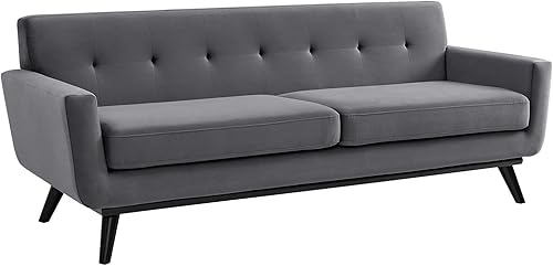 Miniatura 3 de Modway Sofá de terciopelo Engage Performance, gris