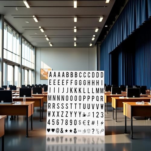 Ersatz-Buchstaben und Zahlenschilder, schwarz, für A4-Briefkasten, Schilder, Nachrichtentafel, Klassenzimmer, Tafeln, 65,4 x 35 mm (LED-Lichtbox ist nicht im Lieferumfang enthalten)