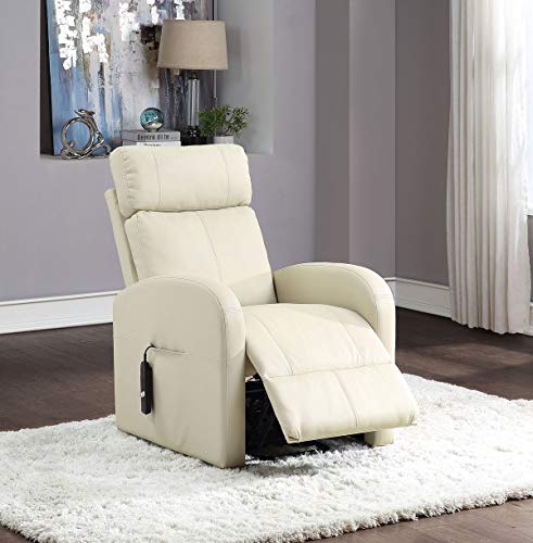 Sillón Classic reclinable piel beige con bolsillos miniatura 2