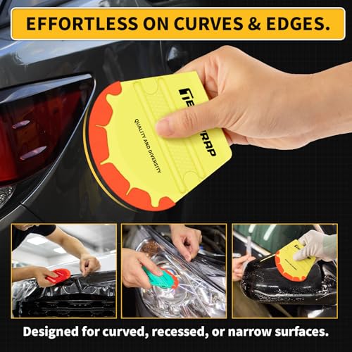 Image of TECKWRAP Felt Squeegee for Vinyl Wrap Window Tint -Fan Shape, Soft /Med /Hard | Pro Car Wrap Tool Kit with 3 Hardness Levels Scratch-Free Tool for PPF, Decal, Inkjet Sticker Paper & Wallpaper DIY Projects