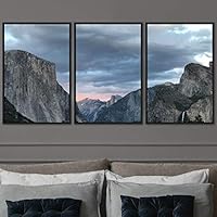 3 Piece Framed Canvas Wall Art Mountain Top Landscape Canvas Prints Home Artwork Decoration for Living Room,Bedroom - 16