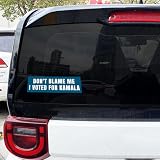 Leniutor 1 Stück 'Don't Blame Me I Voted for Kamala' Stoßstange Aufkleber, wasserdicht Vinyl lustige Autoaufkleber für Autofenster Hinterschwanz Motorrad (1, blau)