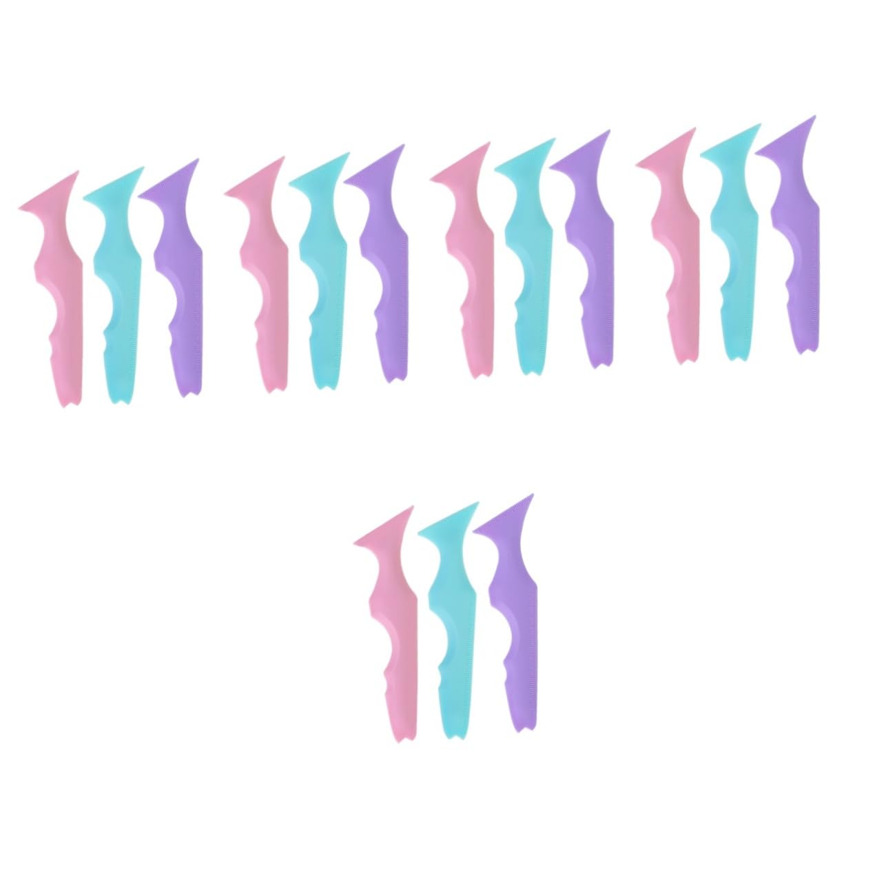 MAGICLULU 5sets Ergonomic Handle Makeup Tool Set Eyeliner Stencils Silicone Eyeliner Aid for Beginner 3pcs*5