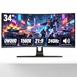 Gawfolk 34" Ultrawide Curved Monitor 240Hz, UWQHD 3440x1440 Curved 1500R