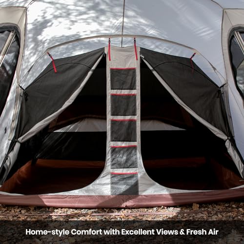 Carpa para camping con porche y divisores para 4 personas miniatura 5