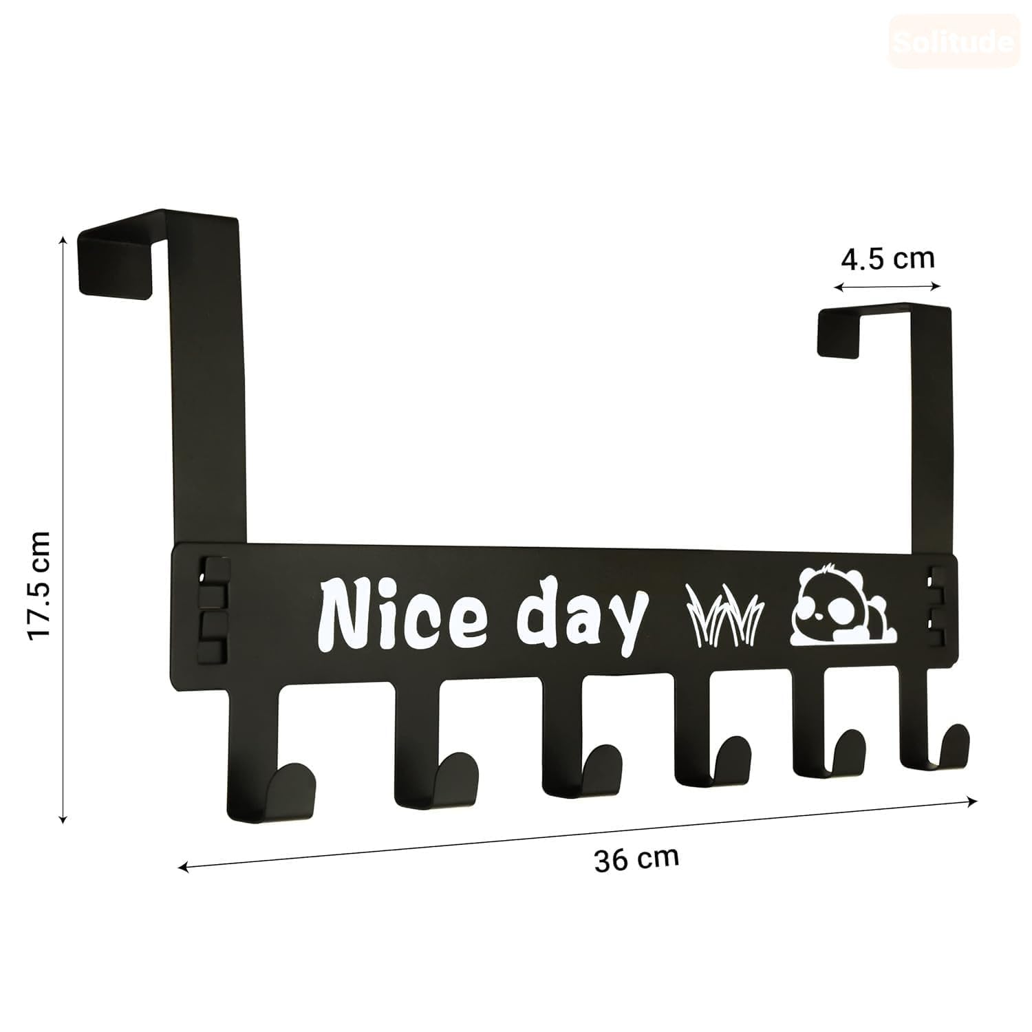 MiniPy Heavy Duty CarbonMetal Over Door Hanger for Cloths, Drill Free Door Hanging Hooks Suitable for Bathroom, Bedroom, Kitchen | Scarf, Coat, Towel Holder Carbon Steel (Pack of 1) - Image 2 thumbnail
