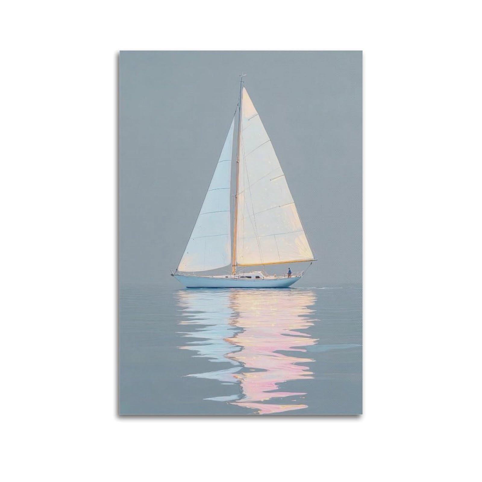 OKAHYS Sailboat Art Poster Mirror Aesthetics Artwork Decorative Painting Canvas Wall Artworks Picture 20x30inch(50x75cm)