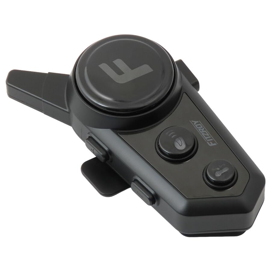 FITZROY Interfono Moto Bluetooth 5.3, Auricolare Casco Moto con Comunicazione 500m, Interphone Moto con Cancellazione Rumore CVC+DSP PRO, Condivisione Musica e Audio Multitasking, Impermeabile IPX6