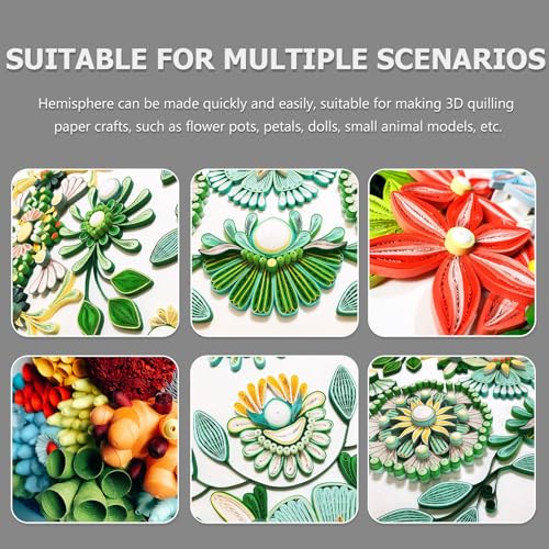 Herramienta de Quilling de plástico resistente con 2 moldes de media cúpula profesionales 7