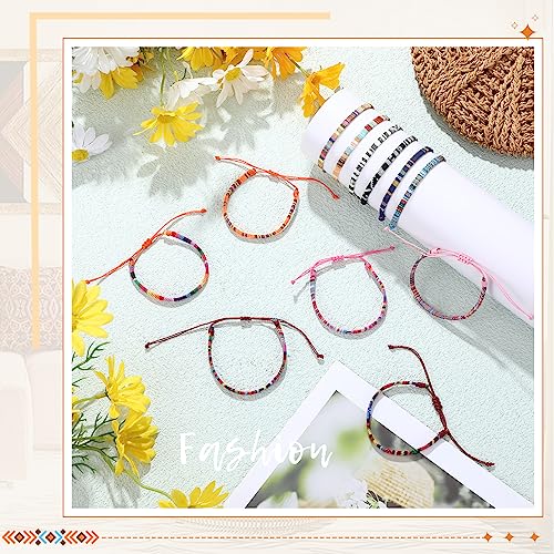 Yinkin 12 Pcs Boho Surfer Ankle Bracelet Unisex Handmade Braided Bracelet Adjustable Beaded Anklets Waterproof Beach Bracelet For Women Men thumb #3