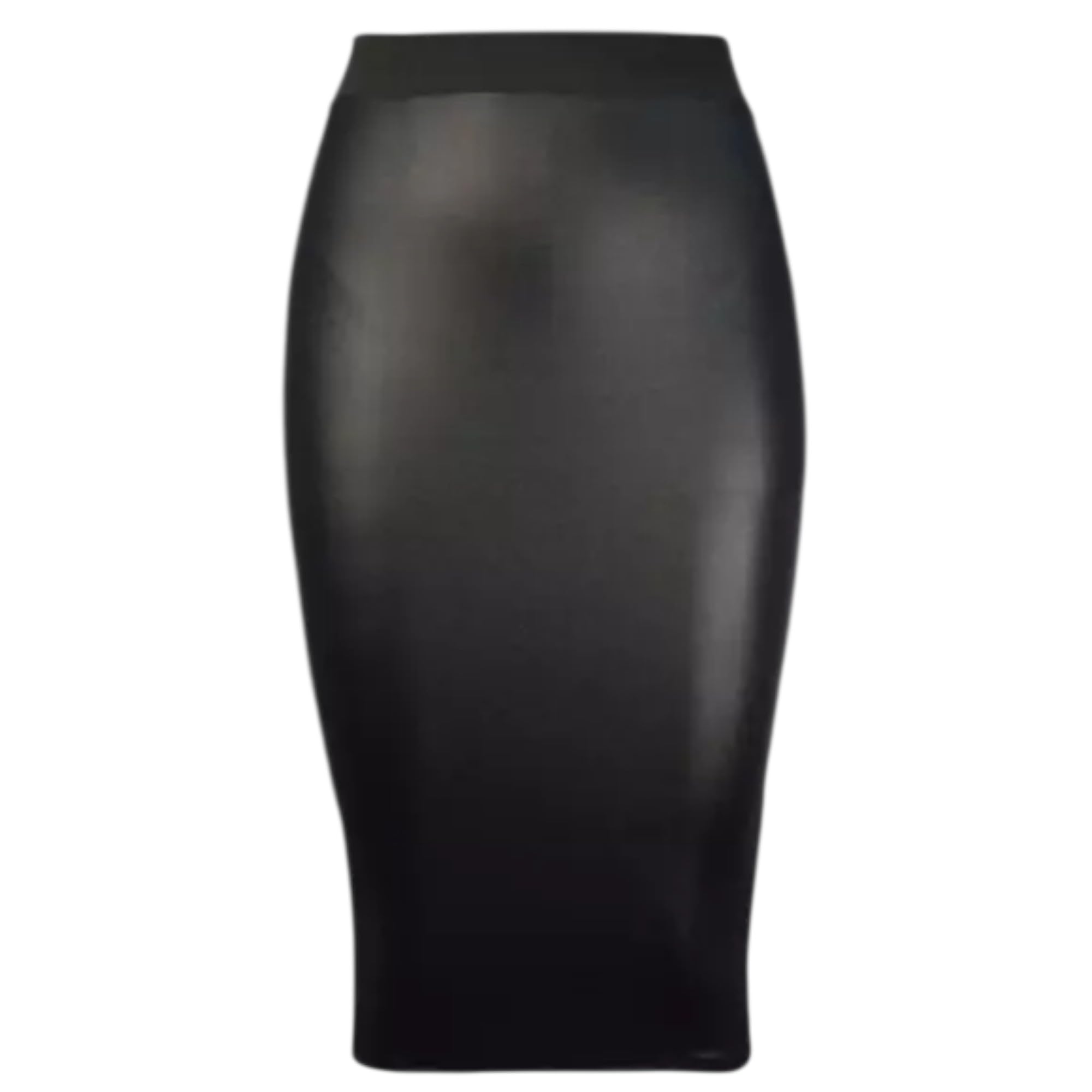 Women's Black Formal Wet Look Pvc Sretchy Office Bodycon Midi Peplum Pencil Skirt Plus Size 8-24 (20-22 Uk, Pencil)