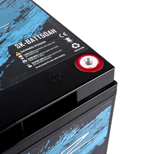 Image of Skar Audio 12V AGM 750 Amp 50Ah High Performance Car Audio Battery with Terminals | SK-BATT50AH