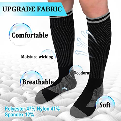 Image of 30-40mmHg Medical Graduated Compression Socks for Women&Men Circulation-Compression Stockings-Knee High Socks for Support,Hiking,Running