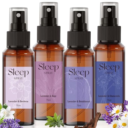 STRN Sleep Spray, Relaxing Lavender Essential Oil Mist, Pillow Spray for Deep Sleep, 4 Lavender...