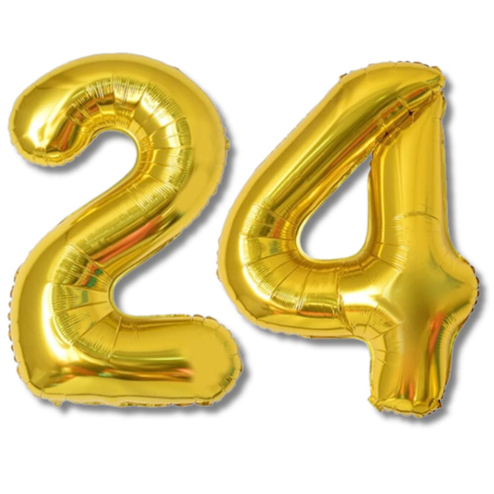 Amazon | La Kissa 24歳 バルーン 数字 ゴールド 大きい 誕生日