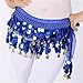 Women's Adjustable Sequin Tassel Waist Belt Skirt with Gold Coins for Belly Dancing Hip Scarf Performance