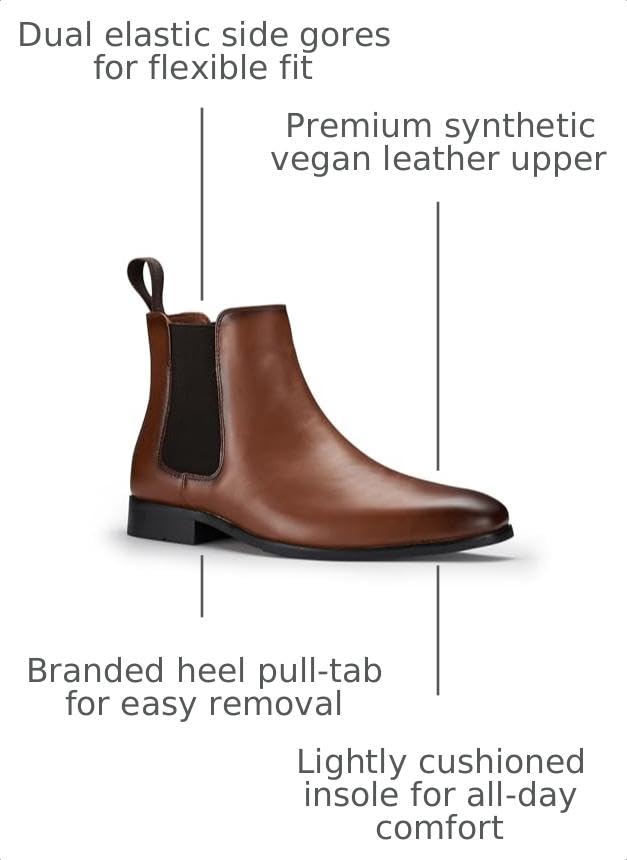 Image of Polar Fox Men's Classic High-Top Chelsea Boot | Stylish Slip-On Ankle Boot for Dress, Casual & Formal Wear