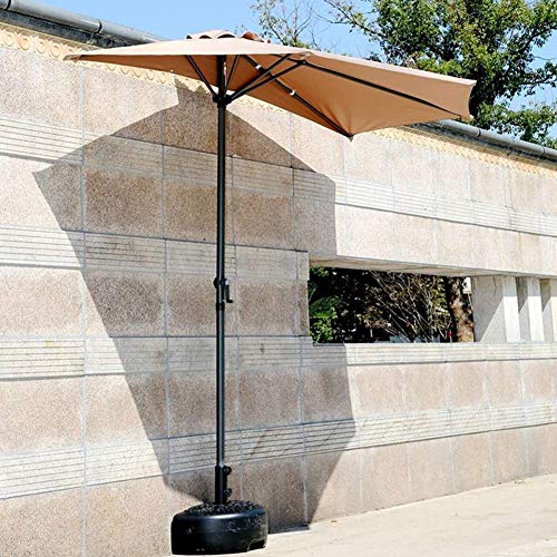LNDDP Ombrelloni Balcone Pareti a Parete Mezza Semi-Rotonda Ombrello con manovella, Parasole per terrazzino Giardino Protezione UV, 2.7m (9ft) (Colore: Kaki)