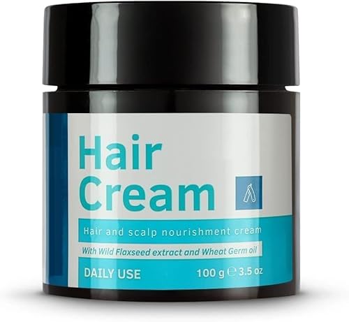 Hair Cream for Men for Daily Use with Light Hold- Style & Nourishment | Wheat Germ Oil | Wild Flax Seed Extracts | Moisturizes Hair | Non-Sticky, Sulphate & Paraben (100 G)
