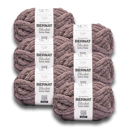Image of Bernat Extra Thick Chunky Yarn for Crocheting Soft, Lunar Purple, 6-Pack