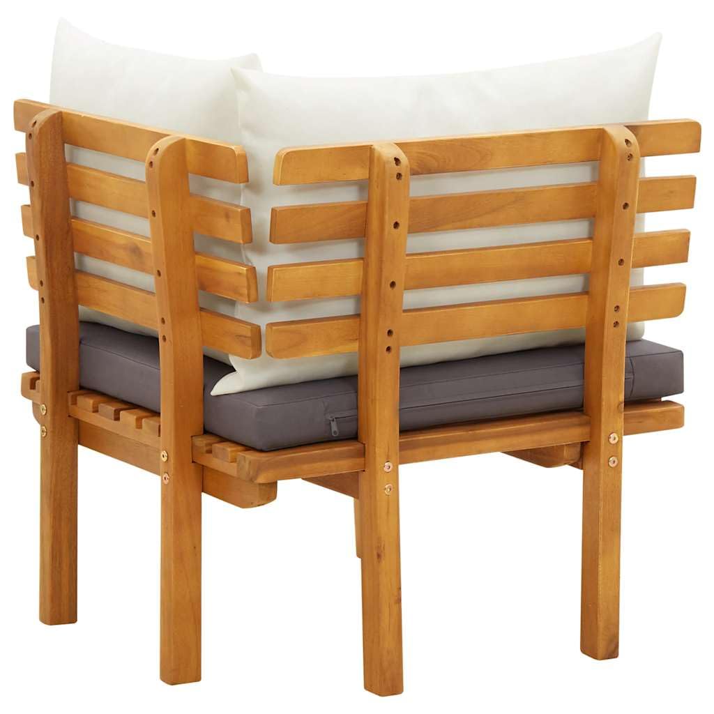 vidaXL Divano Angolare da Giardino con Cuscini Sofa Salotto da Esterni Arredo da Giardino Accessori per Patio Legno Massello di Acacia