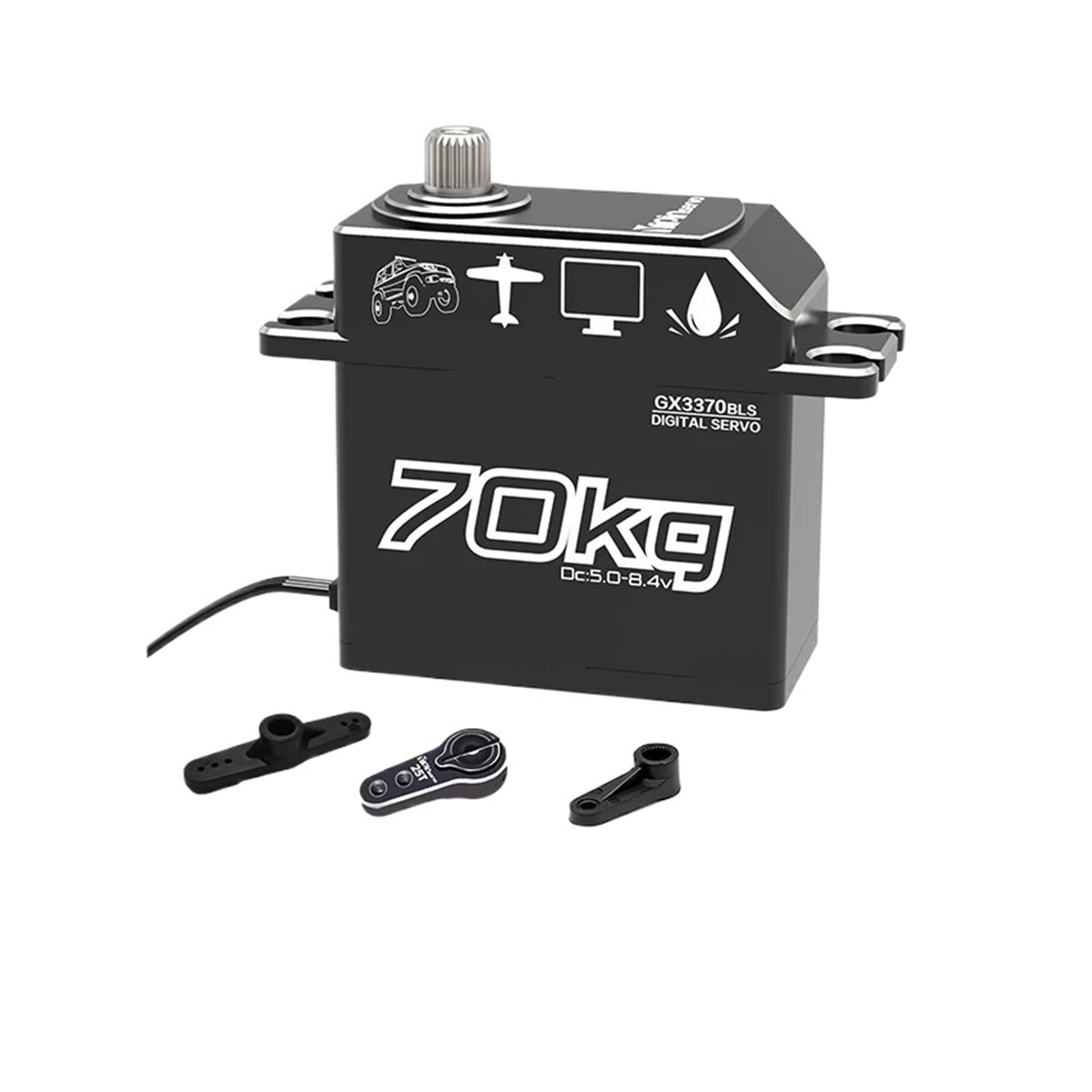 Serwo cyfrowy o wysokim momencie obrotowym 70 kg Gx3370Bls 180/270/360/357 stopni 5,0-8,4 V (360 stopni)