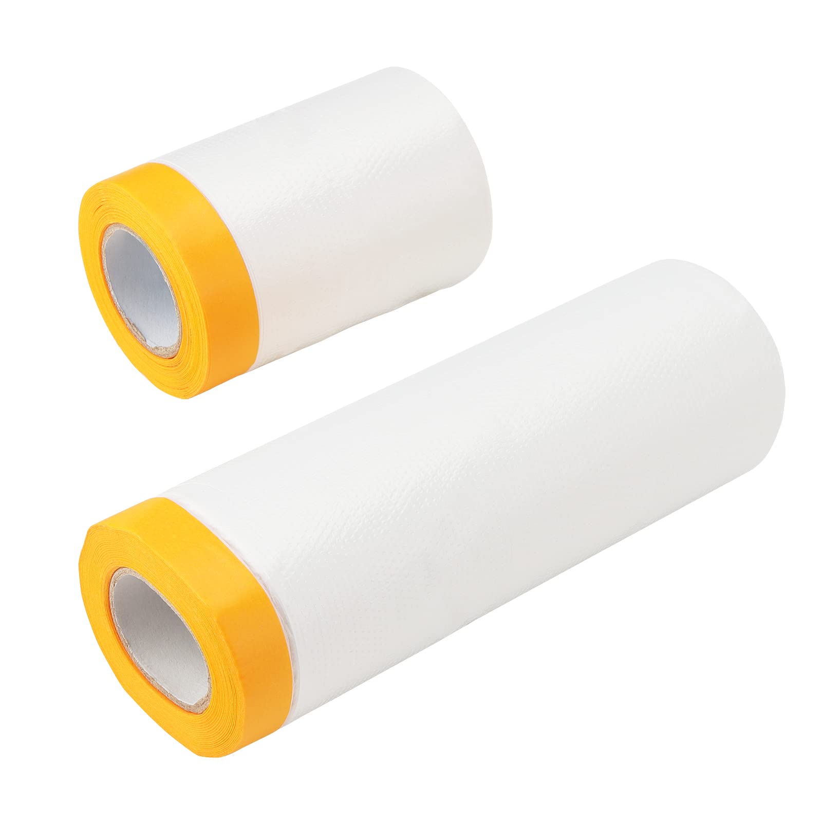 PINGEUI 10 Rotoli Pellicola Adesiva per Mascheratura, Plastica Film per Mascheratura con Nastro Adesivo, Telo Imbianchino Copritutto Protettivo per Lavori, Mobili, 55cm x 20m, 110cm x 20m