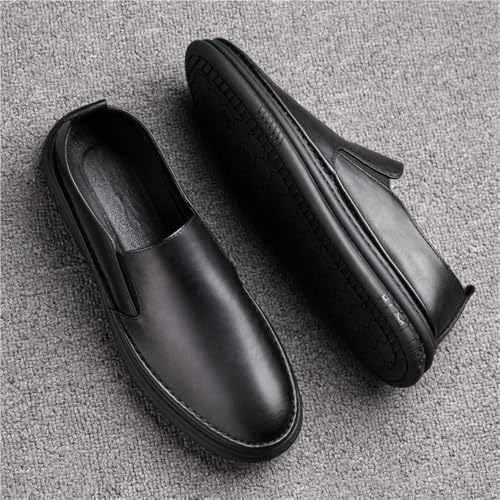 Mens Prom Loafers Faux Leather Classic Round Toe Prom Wedding Anti-Slip Non Slip Rubber Sole Block Heel Low Top Casual Shoe3