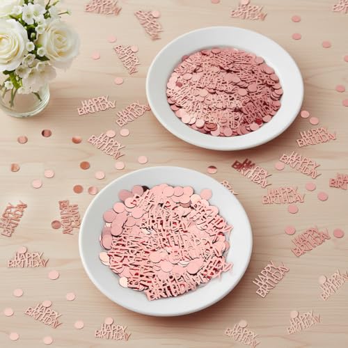 Image of MARFOREVER Rose Gold Happy Birthday Confetti for Table Decorations