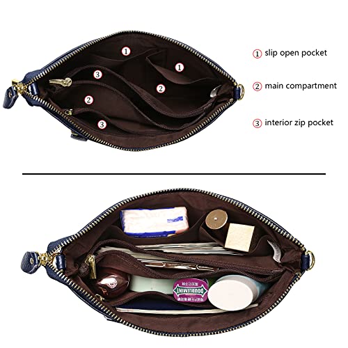 Image of Uromee Wristlet Wallet Clutch Purses for Women Genuine Leather Crossbody Bag Handbag with Detachable Shoulder Chain