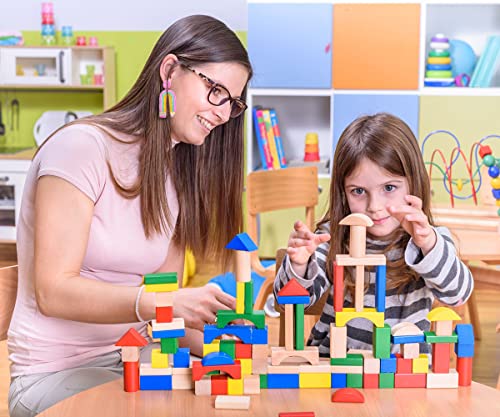 Teacher Earrings for Women Beaded Apple Pencil Dangle Earrings Colorful Rainbow Drop Earrings Back To School Present Teacher Appreciation Gift4
