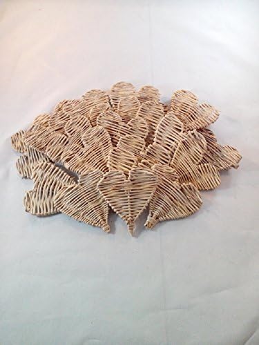 Lata Heart 8cm - 9cm Woven Flat Wicker Heart Natural Rustic Rattan Ball Use in Crafts and Vase Filler Bowl Filler 20 Per Bag