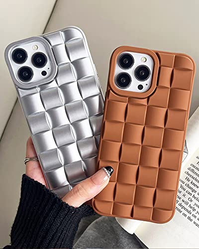 Ginkgonut Compatible With Iphone 13 Pro Max Case For Women/Girls, Cute 3D Laid Desgin Soft Silicone Shockproof Raised Bumper Corners Case For Iphone 13 Pro Max（Brown） #TOP7