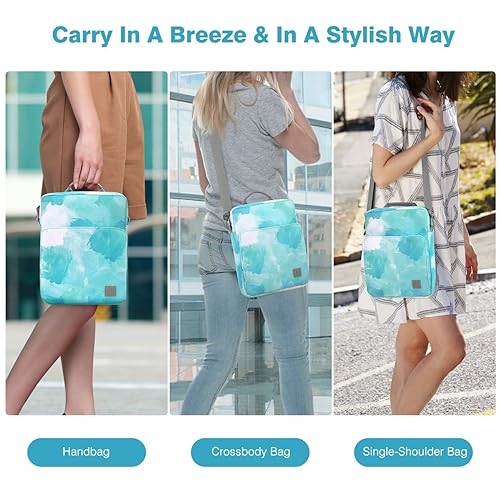 Image of Dadanism 9-11 Inch Tablet Sleeve Bag Carrying Case with Shoulder Strap for iPad (A16) 11 inch, iPad 10th Gen 10.9 inch, iPad Air M4 /Pro M5 11 inch, iPad 9 /8 /7th 10.2 inch, Galaxy Tab A11+ Plus 11 inch,Sea Salt Green