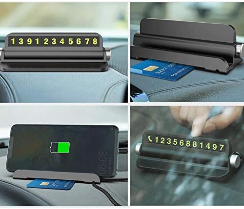 New Luminous Car Temporary Parking Stop Card Sticker Auto Phone Number Slot Plate Stand Holder Mount Accessories