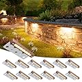 VOLISUN 12 Pack 7 Inch Retaining Wall Lights, Waterproof LED Hardscape Lighting, Cuttable Low Voltage Landscape Lighting, 12V Paver Lights, 3W Outdoor Step Lights, 2700K Soft White, ETL