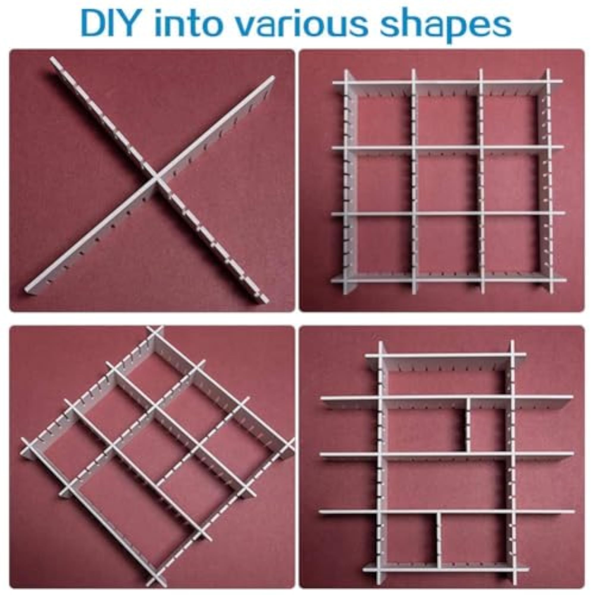 Drawer Divider Organizer Interlocking Plastic Grid