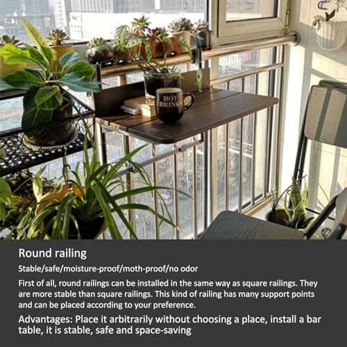 Bureau mural pliable WBWAPA table de balcon suspendue meuble appartement - 5