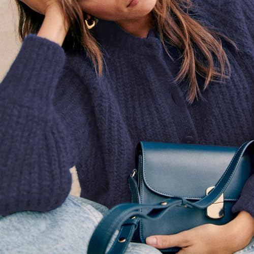 Hixiaohe Cardigan Sweater for Women Long Sleeve Button Y2K Chunky Knit Sweater Fall Casual Open Front Outwear Knitwear Coat3