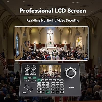 Tenveo NDI PTZ Camera Controller, 5'' LCD Screen Preview, 4D Joystick, PoE IP PTZ Controller Keyboard for Church Worship Live Streaming Broadcasts Events Video Production, NDI License Included
