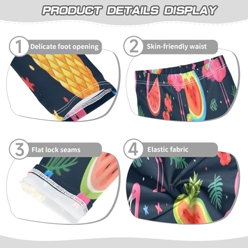 Toddler Girls Leggings Printed Yoga Pants Leggings Love Peach Flamingo for Kids3