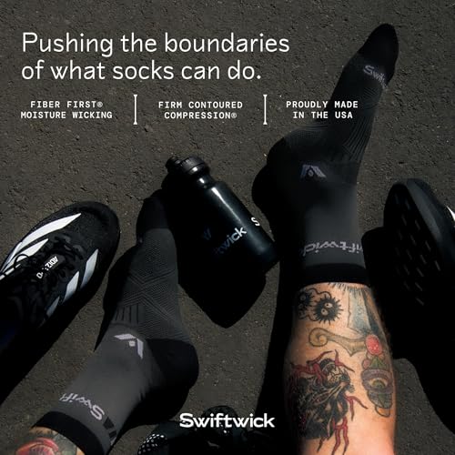 Image of Swiftwick - ASPIRE Mid-Crew Cycling Socks, Maximum Breathability, Moisture Wicking