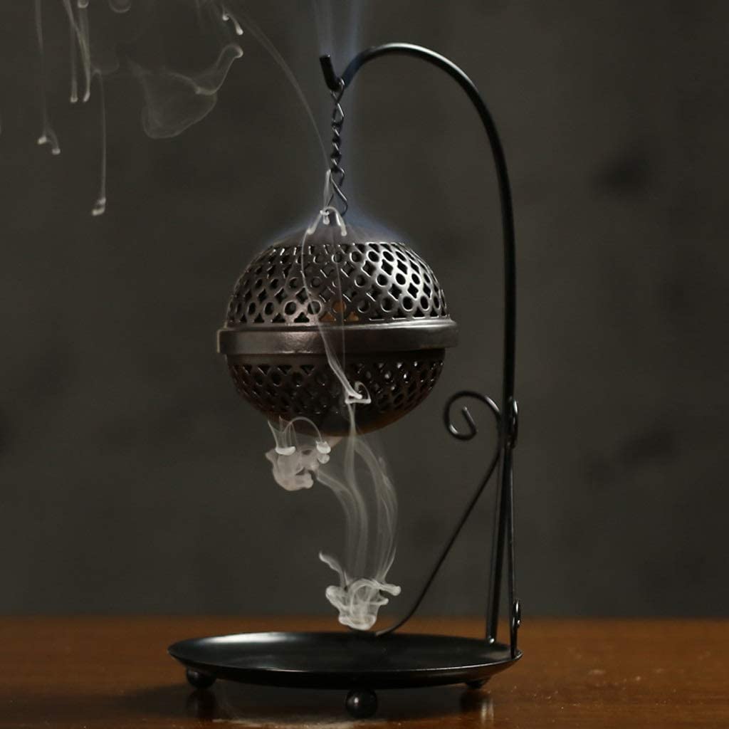 Fuentes de Incienso,Yoga Quemador De Incienso Colgante, Soporte Cono, Marco Hierro Creativo, Bobina Mosquito, Horno Sándalo para Decoración Interiores Zen