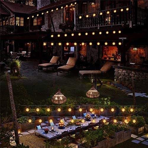 AUAUY Solar lichtsnoer voor buiten, weerbestendig, 7 m, 50 LED, 8 modi, IP65, zonne-energie, kristallen bollen, lichtsnoer voor buiten/binnen, verlichting voor balkon, terras, tuin, bomen, Kerstmis